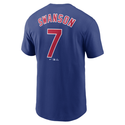 Playera Nike de la MLB para hombre Dansby Swanson Chicago Cubs Fuse