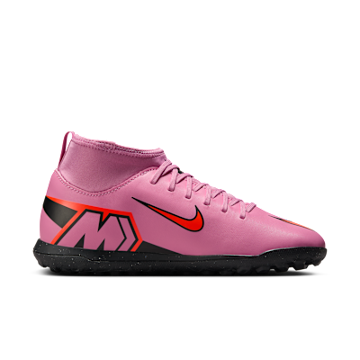 Tacos de fútbol para pasto sintético (turf) de corte high para niños de preescolar y grandes Nike Jr. Mercurial Superfly 10 Club