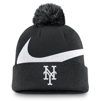 New York Mets Peak Men's Nike MLB Cuffed Pom Beanie