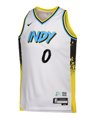 Подростковые джерси Tyrese Haliburton Indiana Pacers 2024/25 City Edition Big Kids' Nike Dri-FIT NBA Swingman Jersey