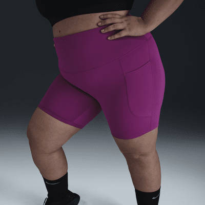 Shorts de ciclismo con bolsillos de tiro alto de 20 cm para mujer (talla grande) Nike One