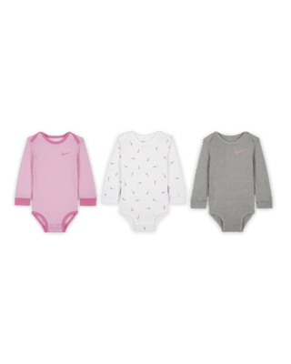 Детские  Nike Baby Essentials Baby (12-24M) Long Sleeve Bodysuits (3 Pack)