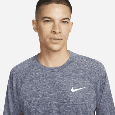Camiseta Hydroguard de natación de manga larga de tela jaspeada para hombre Nike