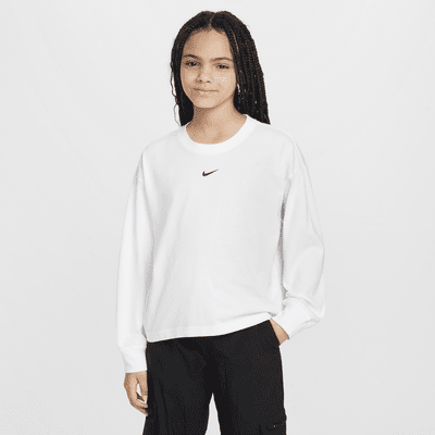 Playera de manga larga para niña talla grande Nike Sportswear Essential