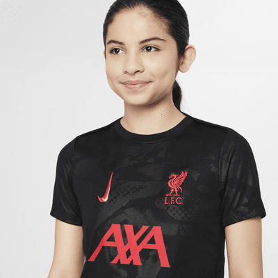 Liverpool FC Academy Pro harmadik Nike Dri-FIT mérkőzés előtti futballfelső nagyobb gyerekeknek