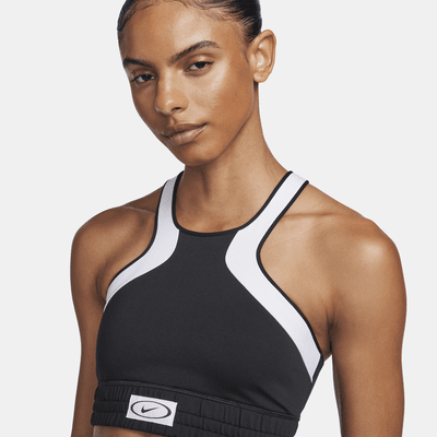 Bra deportivo con colores contrastantes de media sujeción ligeramente forrado para mujer Nike High Neck