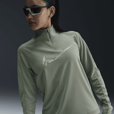 Nike Swoosh Dri-FIT rövid cipzáras női aláöltözet futáshoz