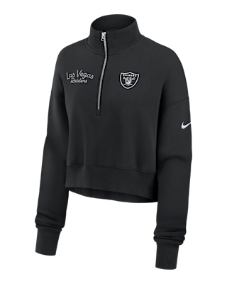 Женские  Las Vegas Raiders Phoenix Nike NFL Cropped 1/4-Zip Crew