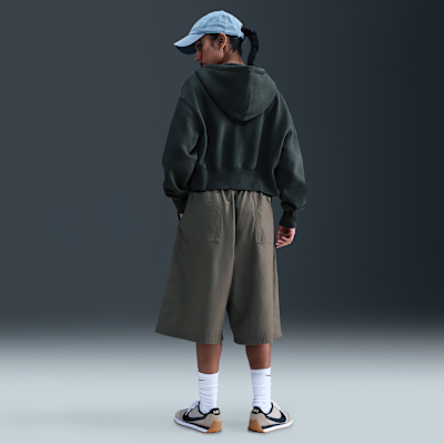 Damska luźna bluza o skróconym kroju z kapturem i pełnym zamkiem Nike Sportswear Phoenix Fleece
