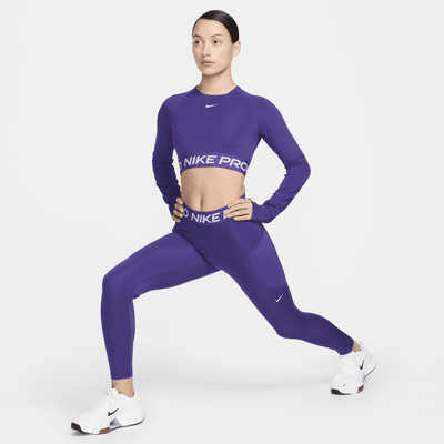 Nike Pro Dri-FIT kort, langermet overdel til dame