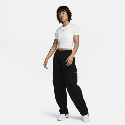 Nike Sportswear Essential Women's Slim-Fit Crop T-Shirt. Nike JP