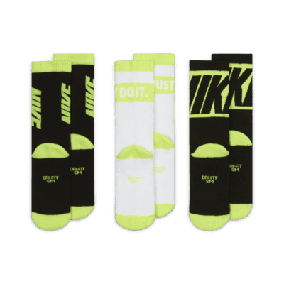 Nike Everyday 兒童緩震中筒襪 (3 雙)