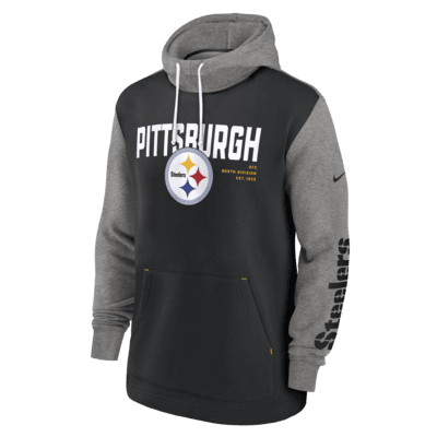 Pittsburgh Steelers Color Block Men's Nike NFL Pullover Hoodie.