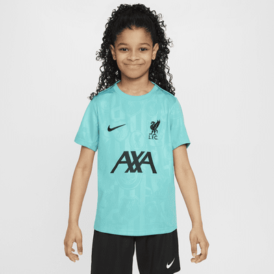 Przedmeczowa koszulka piłkarska z krótkim rękawem dla dużych dzieci Nike Dri-FIT Liverpool F.C. Academy Pro