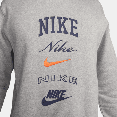 Nike Club Fleece Men's Long-Sleeve Crew-Neck Sweatshirt