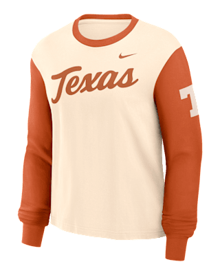 Женская футболка Texas Longhorns Boxy Nike College Long-Sleeve