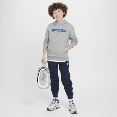 Bluza piłkarska z kapturem dla dużych dzieci Nike Chorwacja Club Fleece