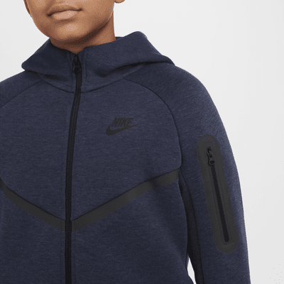 Huvtröja med hel dragkedja Nike Sportswear Tech Fleece för ungdom (utökade storlekar)