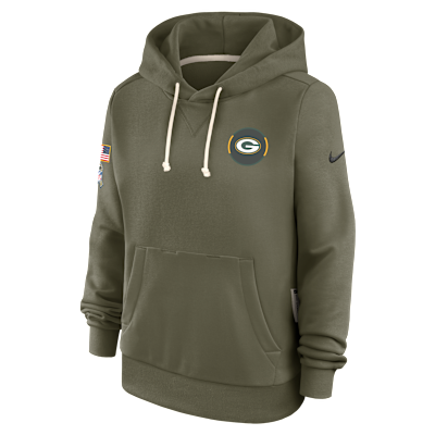 Green Bay Packers Salute to Service Sideline Women's Nike Dri-FIT NFL Pullover Hoodie