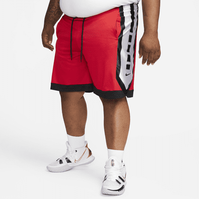 Nike- Men's Black with White Dri-Fit Elite Stripe Basketball Shorts- NWT