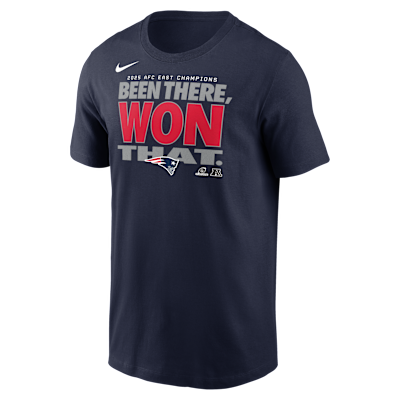 Playera Nike de la NFL para hombre New England Patriots 2025 AFC East Champions Trophy Collection