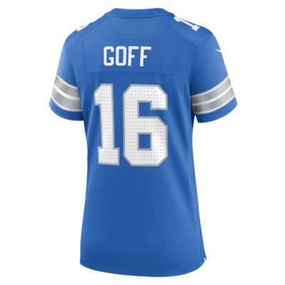 Jersey de fútbol americano Nike de la NFL Game para mujer Jared Goff Detroit Lions