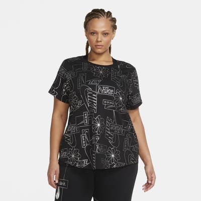 nike rally metallic clash print crew