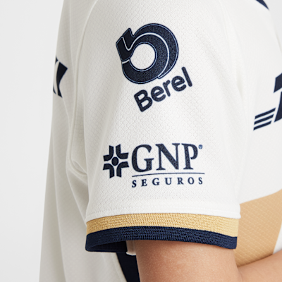Kit de 3 piezas de fútbol Nike Replica para niños talla pequeña Pumas UNAM 2025/26 Stadium Home