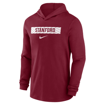 Playera de manga larga universitaria Nike Dri-FIT con gorro para hombre Standford Cardinal Sideline