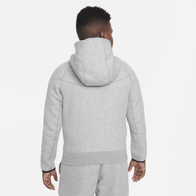 Nike Sportswear Tech Fleece-hættetrøje med lynlås i fuld længde (udvidet størrelse) til større børn (drenge)