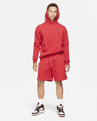 nike red fleece shorts