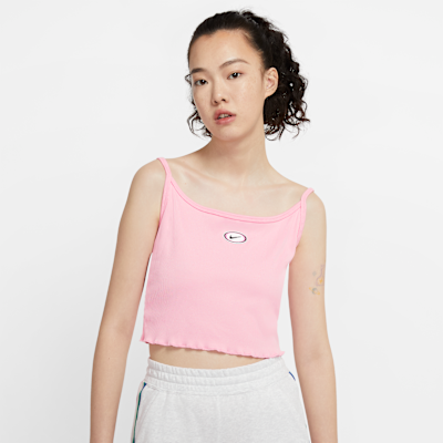 nike white cropped tank top