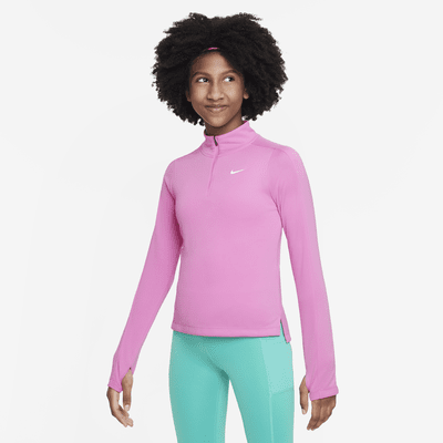 Nike Girls' Dri-FIT Long-Sleeve 1/4-Zip Top