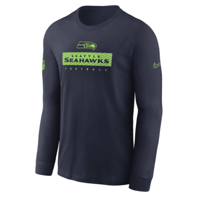 Seattle Seahawks Sideline Team Issue Men's Nike Dri-FIT NFL Long-Sleeve T-Shirt