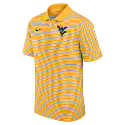 Polo universitario Nike Dri-FIT para hombre West Virginia Mountaineers Primetime Victory Striped