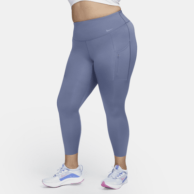 Leggings con bolsillos de 7/8 de tiro alto de sujeción firme para mujer (talla grande) Nike Go