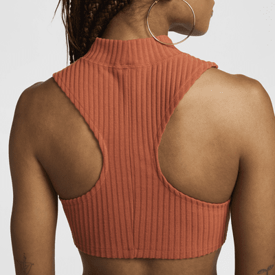 Débardeur court ajusté et à col montant Nike Sportswear Chill Rib pour femme