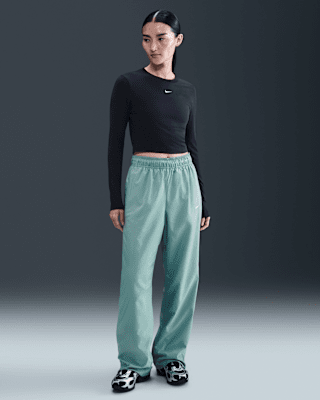 Женские  Nike Sportswear Classic Mid-Rise Open-Hem Pants