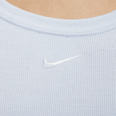 Playera de manga larga de tela de minicanalé ajustada con espalda redonda para mujer Nike Sportswear Chill Knit