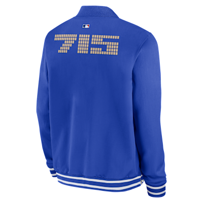 Atlanta Braves Authentic Collection City Connect Men's Nike MLB Full-Zip Bomber Jacket