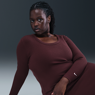 Nike Sportswear Chill Knit Women's Tight Long-Sleeve Midi Mini-Rib Dress (Plus Size)