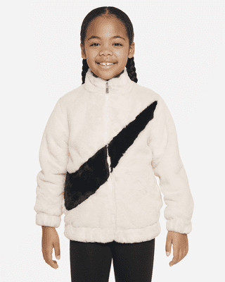 Детская куртка Nike Little Kids' Swoosh Faux Fur