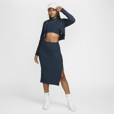 Canotta corta e aderente con collo a lupetto Nike Sportswear Chill Rib – Donna