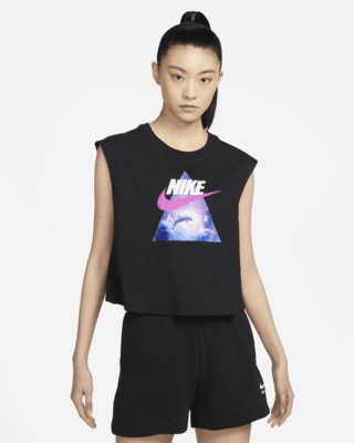 Nike Womens Fitness Logo Tank Top Black Size M
