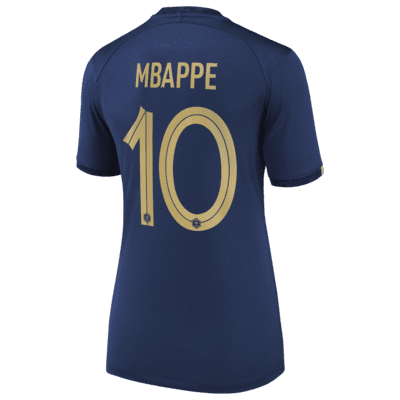 France National Team 2022/23 Stadium Home (Kylian Mbappe) Women's Nike Dri-FIT Soccer Jersey