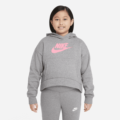 Nike Sportswear Club Fleece Big Kids' (Girls') Hoodie (Extended Size ...