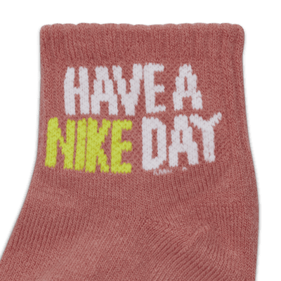 Nike "Art of Play" Gripper Ankle Socks (3 Pairs) Baby Gripper Socks