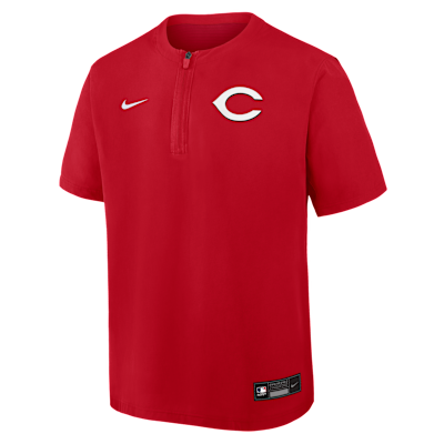 Cincinnati Reds Authentic Collection Men's Nike Dri-FIT MLB 1/4-Zip Short-Sleeve Windshirt