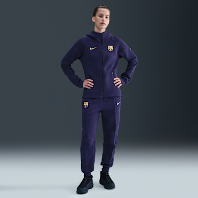 FC Barcelona Tech Windrunner Nike Fußball-Hoodie mit durchgehendem Reißverschluss (Damen)
