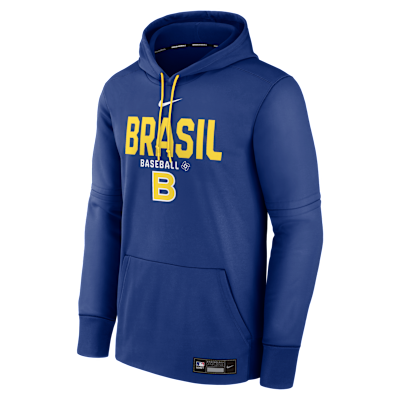 Brazil National Baseball Team 2026 World Baseball Classic Authentic Collection Men's Nike Therma Pullover Hoodie